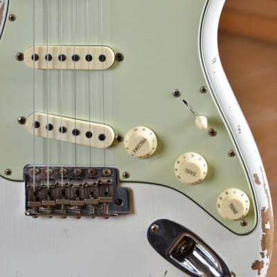 Fender Custom Shop '60 Stratocaster NAMM 2020 Heavy Relic Aged Olympic White image 14