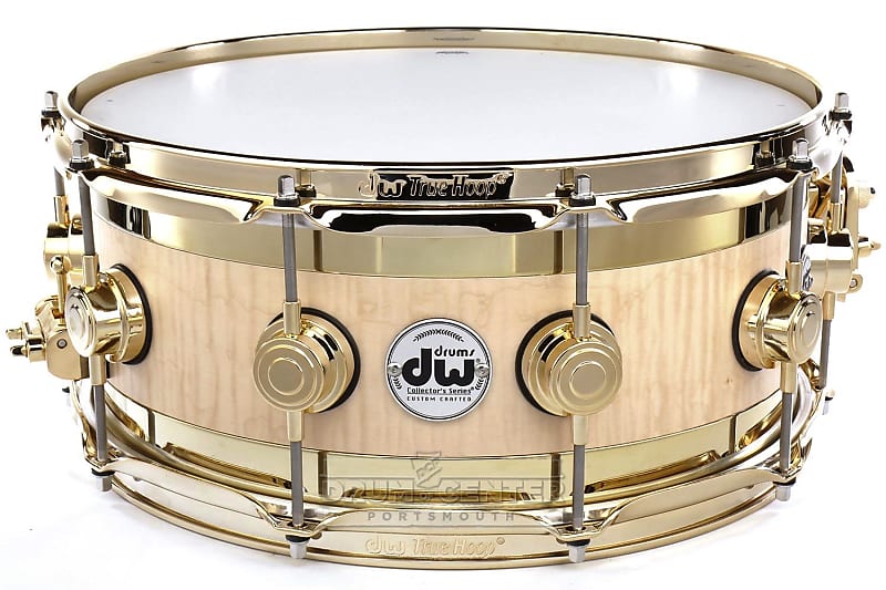 DW Collectors Edge Snare Drum 14x6 Natural Satin Oil w/ Gold Hw