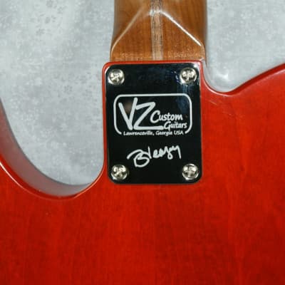 VZ Custom Guitars Paudauk Top Trans Orange T-Style image 11