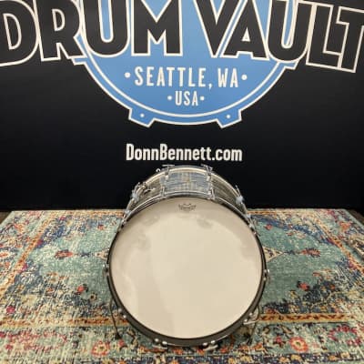 Ludwig 14"x22" Downbeat Bass Drum, Transition Badge 1960 - Oyster Black Pearl image 2