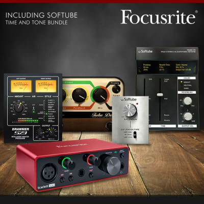 Focusrite Scarlett 8i6 8-in 6-out USB Audio Interface + Samson SR360 Over-Ear Dynamic Stereo Headphones, Cables, and Fibertique Microfiber Cleaning Cloth image 5