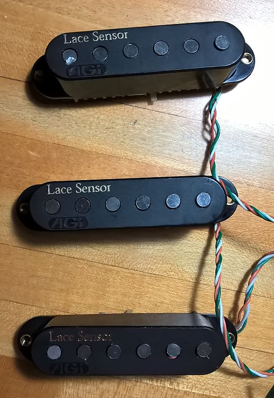 Lace Sensor AGi Holy Grail Stratocaster Pickups--Complete Set; N-10.9k  M-10.9k B-11.7k; Black Covers