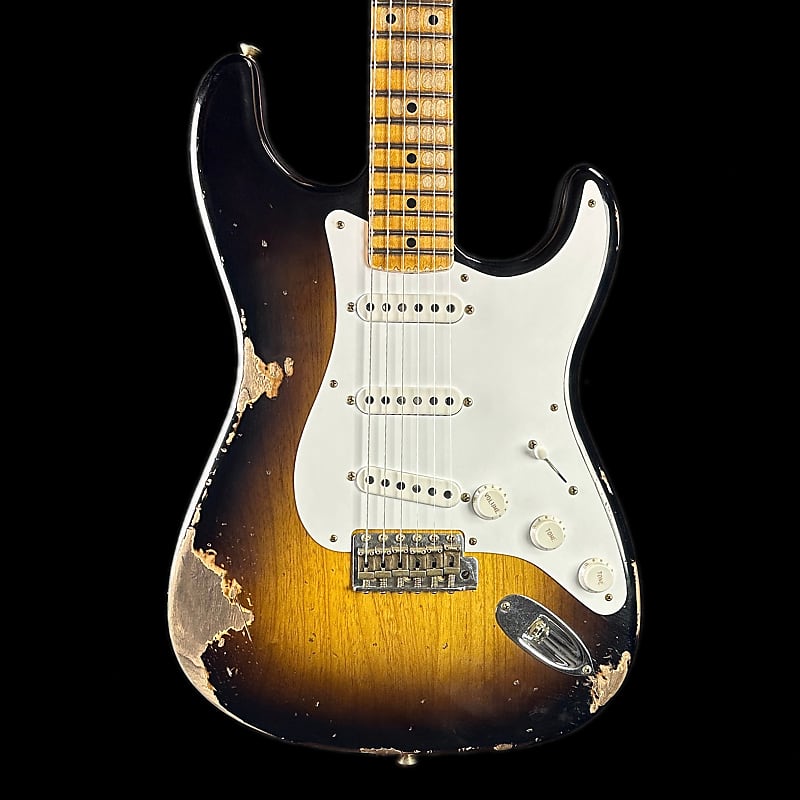 Mint Fender Custom Shop LTD 70th Anniversary 1954 Stratocaster Heavy Relic 2-Color Sunburst w/case image 1