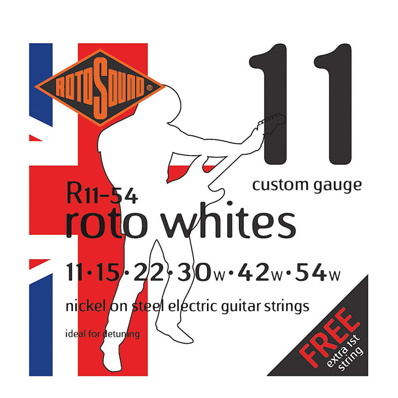 Rotosound R1154 Roto Whites Custom Gauge Electric Guitar Reverb