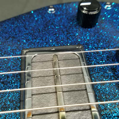 Fouke Industrial Guitars Industrial Aluminum Travel Lap Steel Guitar 2022 Magnum Blue Sparkle image 9