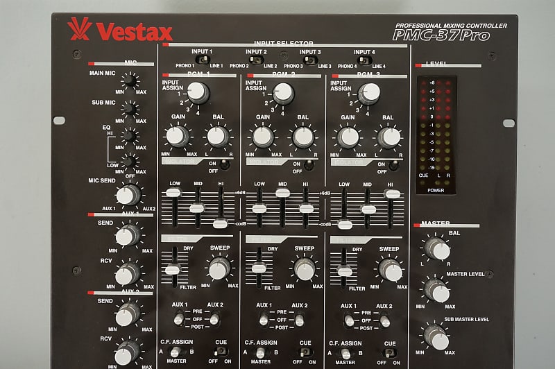 Vestax PMC-37PRO Professional 3 Channel Scratch Dance Dj Mixer W/ Flight  Case