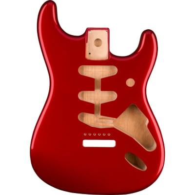 Genuine Fender Classic Series 60's Stratocaster SSS Alder Body Vintage Bridge Mount, Candy Apple Red image 1