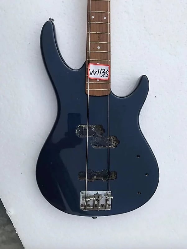 Black 4 String Bass Guitar Body with Maple Neck, Rosewood Reverb