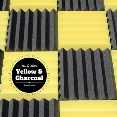3 Thick Acoustic Foam Wedges - Charcoal Color - 2 Square Feet Per Pack