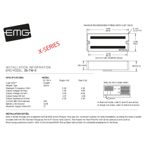 EMG 35TWX Single Coil/Humbucker Ceramic Steel Soapbar Pickup image 2