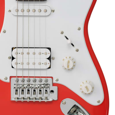 CNZ Audio ST Mini Electric Guitar - Rosewood Fingerboard & Maple Neck, Fiesta Red image 4