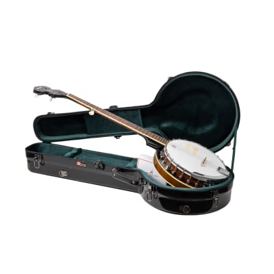 Crossrock Fiberglass Banjo Case-Fits Mastertone & Most 5-String Styles, with Interior Compartment, Backpack Straps, Hygrometer, TSA Lock-Black image 6