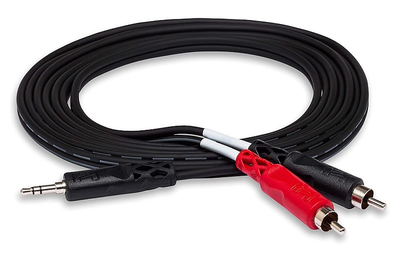 Hosa CMR-206 3.5 mm TRS to Dual RCA Stereo Breakout Cable, 6 Feet,Black image 1