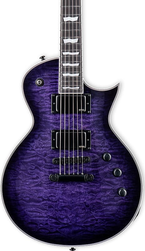 ESP LTD EC-1000 QM Electric Guitar, See Thru Purple Sunburst image 1