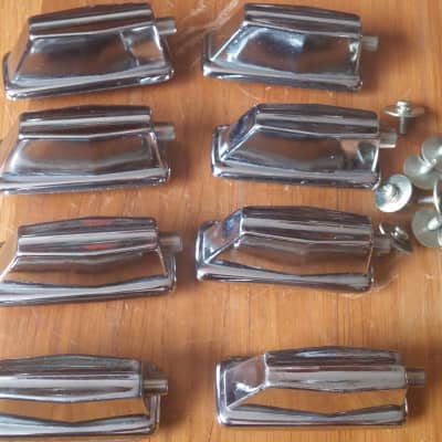 VINTAGE Pearl Coffin STYLE SET OF 8 Bass Drum Lug 70s 90s 80s 2" Spacing image 1