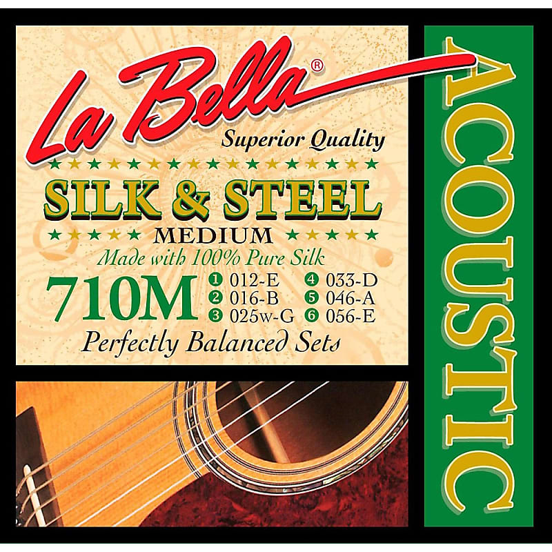 LaBella 710M Silk & Steel Medium Acoustic Guitar Strings image 1