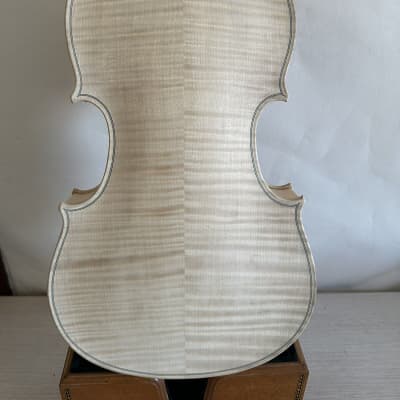 5 strings  Viola 16" unvarnished Stradi model solid flamed maple back spruce top hand made image 4
