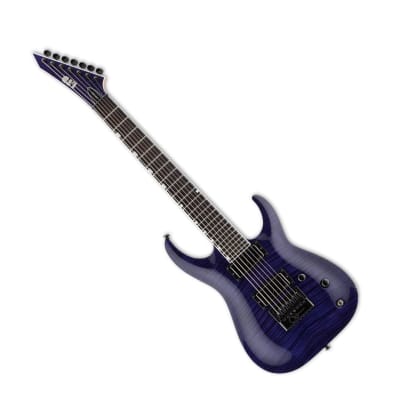 ESP Brian ‘Head’ Welch SH-7 EverTune 7-String Electric Guitar with Neck-Thru Basswood Body, Flamed Maple Top, 3-Piece Maple Neck, and Ebony Fingerboard (Right-Handed, See Thru Purple) image 4