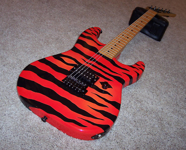 Charvel Model 1 1980s Orange Tiger Stripe | Reverb