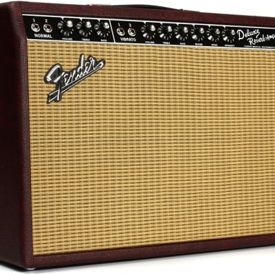 Fender '65 Deluxe Reverb 22-watt 1x12" Tube Combo Amp - Limited Edition Wine Red image 1