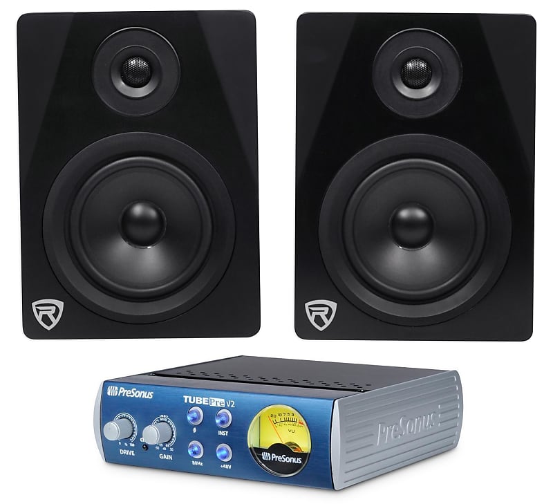 Presonus TubePre V2 Vacuum Tube Preamp 4 Recording/Live Sound+2) Studio Monitors  			