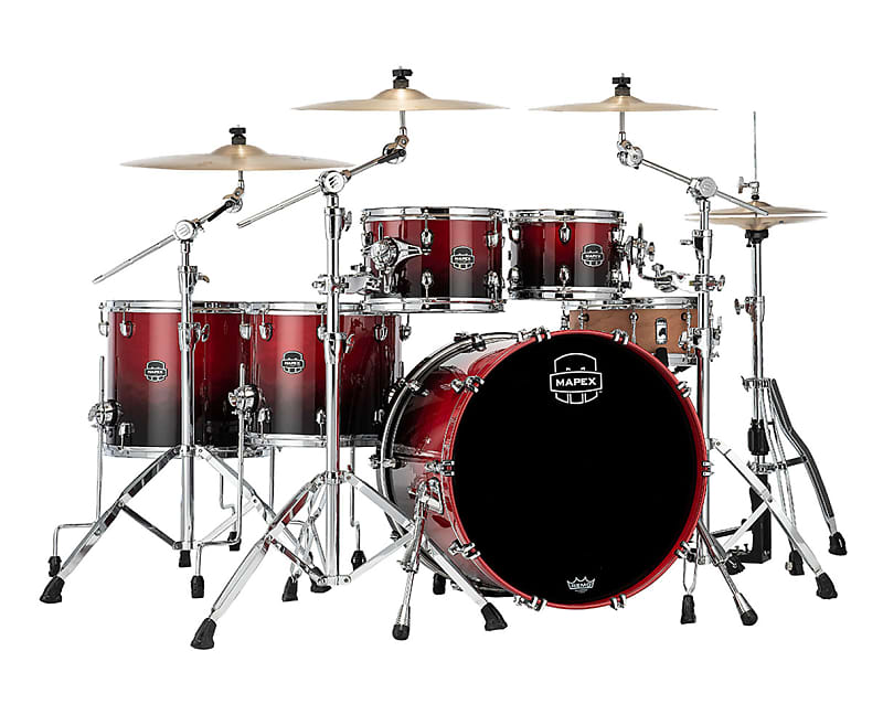 Mapex Saturn Studioease 5 Piece Shell Pack - Scarlet Fade - Used image 1