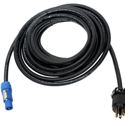 Elite Core Neutrik PowerCon A Blue to Edison Male Power Cable 75' 12 Gauge
