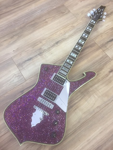 Custom KISS Paul Stanley Iceman electric guitar with abalone binding