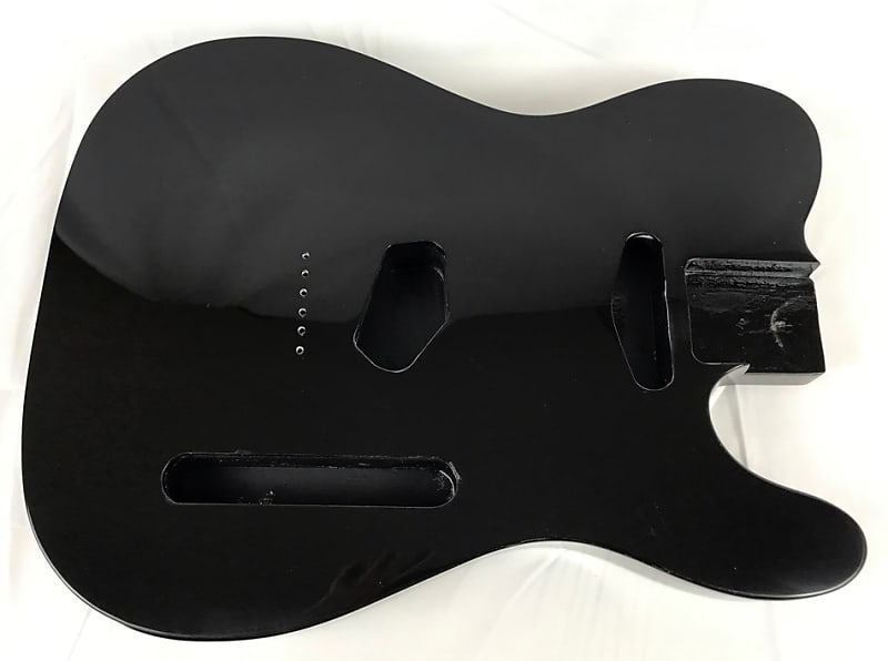 Fox Guitars Tele Style Guitar Body Alder Glossy Black image 1