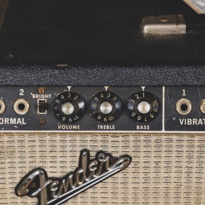 Fender 1966 Bandmaster Black Panel Tube Amplifier Head - Used image 6