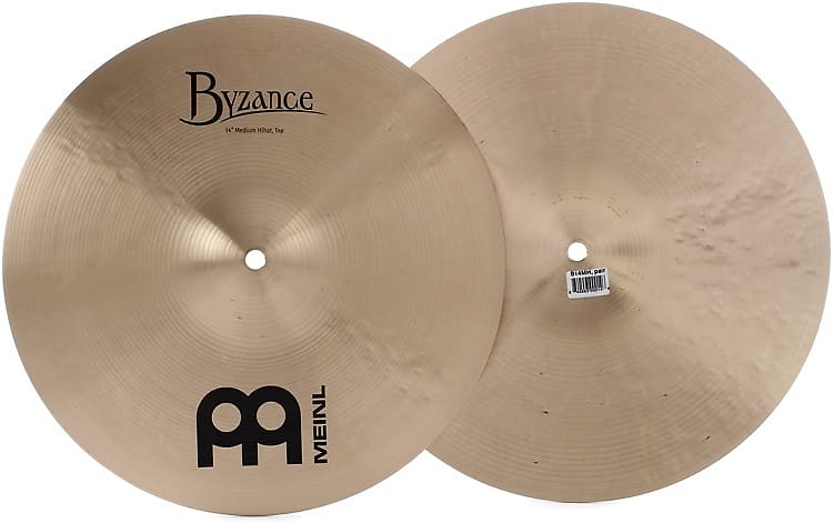 Meinl Cymbals Byzance Traditional Medium Hi-hat Cymbals - 14 inch image 1