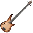 Ibanez SRH505F-NNF Bass Workshop Semi-Hollow 5-String RH Electric Bass - Natural Brown Burst Flat