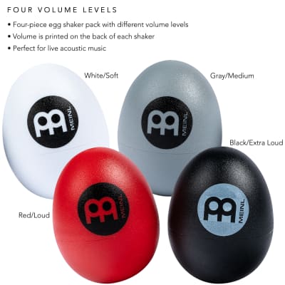 Meinl Percussion ES-SET Four Piece Multi-Colored Egg Shaker Set with Different Volumes image 2