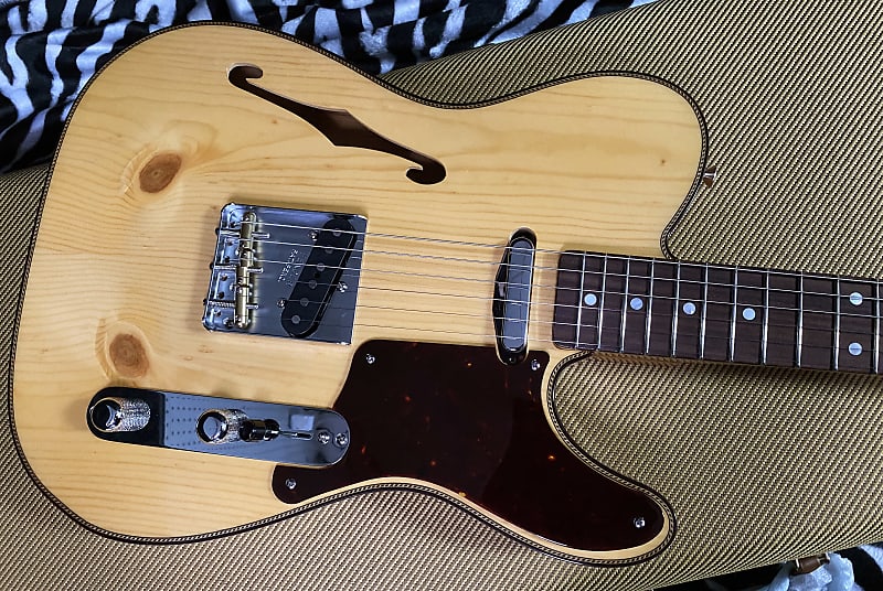 OPEN BOX 2023 Fender Artisan Knotty Pine Telecaster Tele Thinline Custom Shop - Aged Natural - Authorized Dealer - 5.7lbs - In-Stock! G01357 - SAVE! image 1