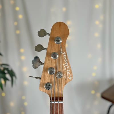 Offbeat Guitars Roxanne PJ 32" Medium Scale Bass in Deep Forest on Pine with EMG Brushed Chrome PJ Pickups, Gotoh Hardware image 6