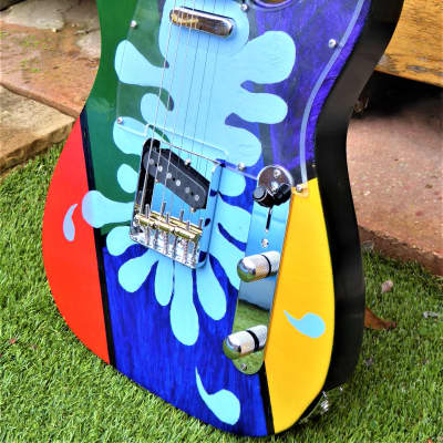 DY Guitars Brad Paisley tribute water / splash Paisley relic  / tele body PRE-BUILD ORDER image 2