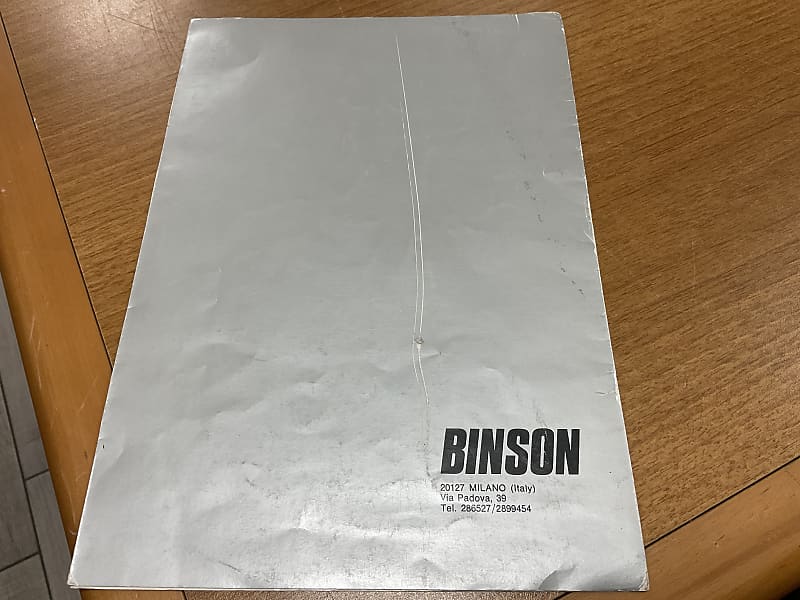 Binson ECHOREC MANUAL ORIGINAL VINTAGE Reverb UK