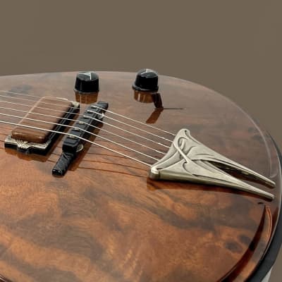 Jesselli Guitars Modernaire Circa 1989-1990 Natural Walnut & Ebony. Owned by Alan Rogan touring tech for Keith Richards. (Authorized Jesselli Dealer) image 9