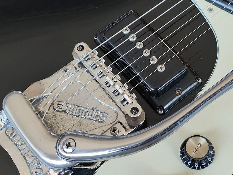 1960's Morales Japan (Mosrite) Ventures Offset Guitar (Gloss Black