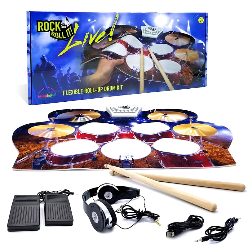Rock And Roll It Drum Live. Roll Up Portable Drum Set For Kids
