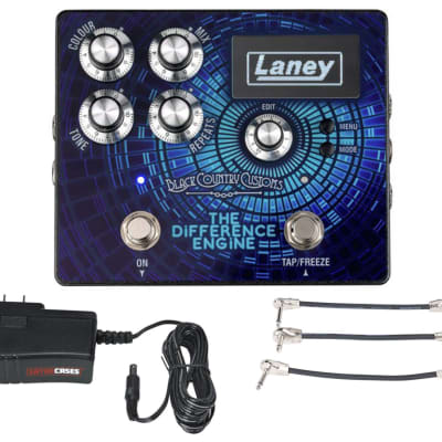 Laney Black The Difference Engine Delay + Gator 9V Power Combo & 3 Patch Cables for sale