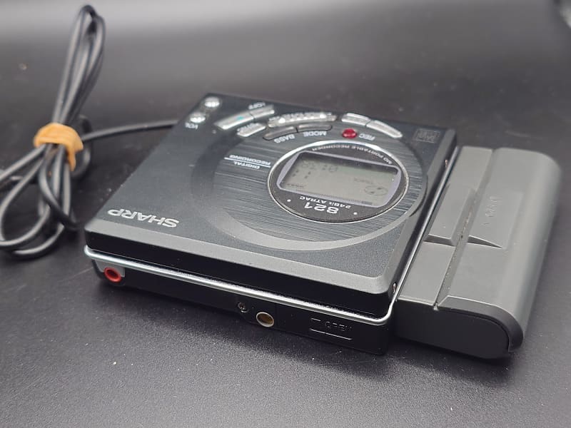 Rare Sharp MiniDisc Player #MD-MT821 BLACK rebuilt with new