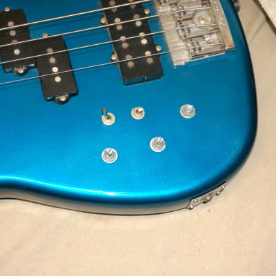 Kramer Focus 7000 Lefty Left-Handed 4-string Bass Guitar 1980s Blue - AS IS! image 7
