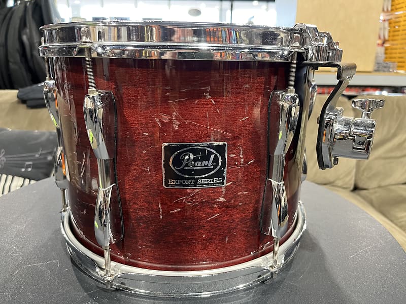 Pearl Export Series 12” Walnut Rack Tom 1990s Cherry Lacquer image 1