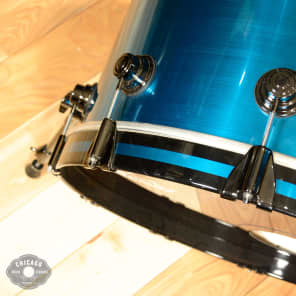 DW Collector's Series 13/16/22 3pc. Maple Drum Kit Blue Anodized Stainless Steel Lacquer w/Black Nickel Hdw image 4