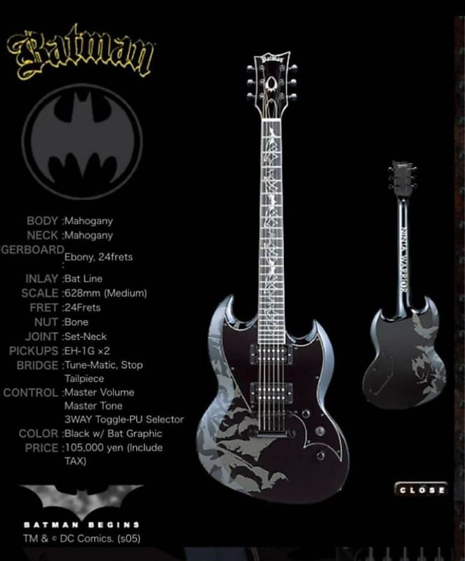 ESP BATMAN バットマン ギター ESP x Batman 2005 Japan Only Ninja Warrior Viper | Reverb
