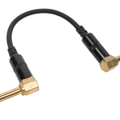 SuperFlex GOLD SFP-106QRQR Patch Cable, Right Angle 1/4in TS to Right Angle 1/4in TS Patch Cable - 6 inches image 1