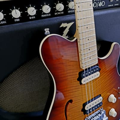 Ernie Ball Music Man Axis Super Sport Semi-Hollow HH with Maple Fretboard 2010s - Tobacco Burst image 4