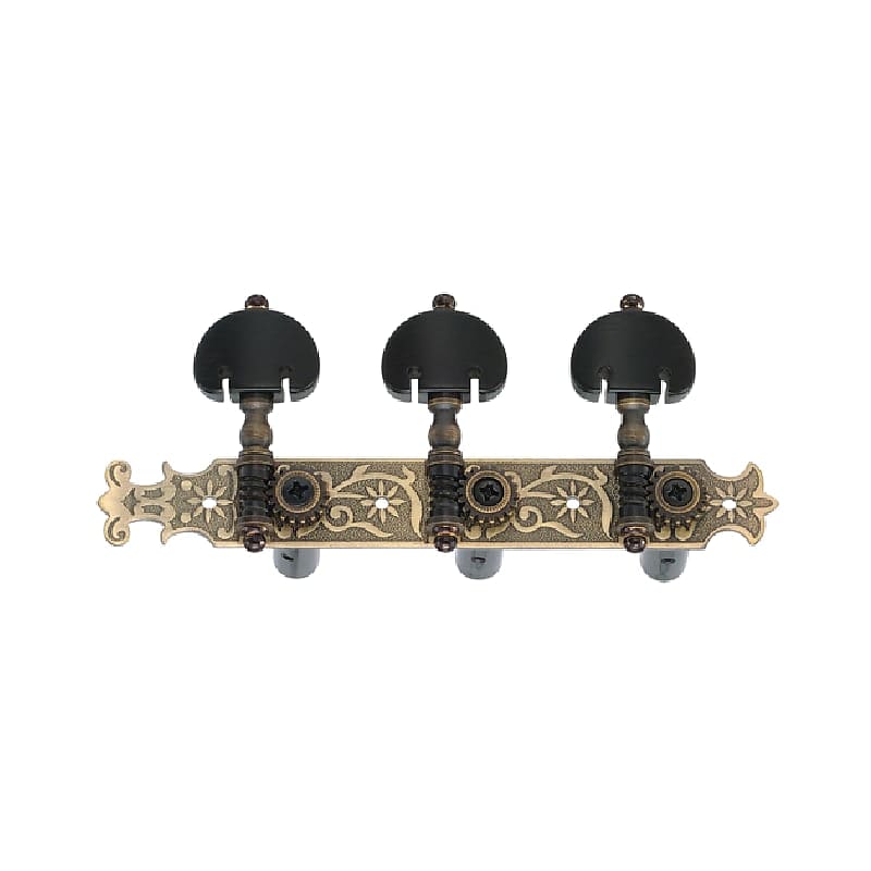 Golden Gate F-2108 Classical Guitar Tuners - 2 Planks (3+3) - Antique Brass image 1