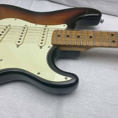 Fender USA Stratocaster Guitar with Case - changed saddles & electronics 1979 - 2-Color Sunburst / Maple neck image 5